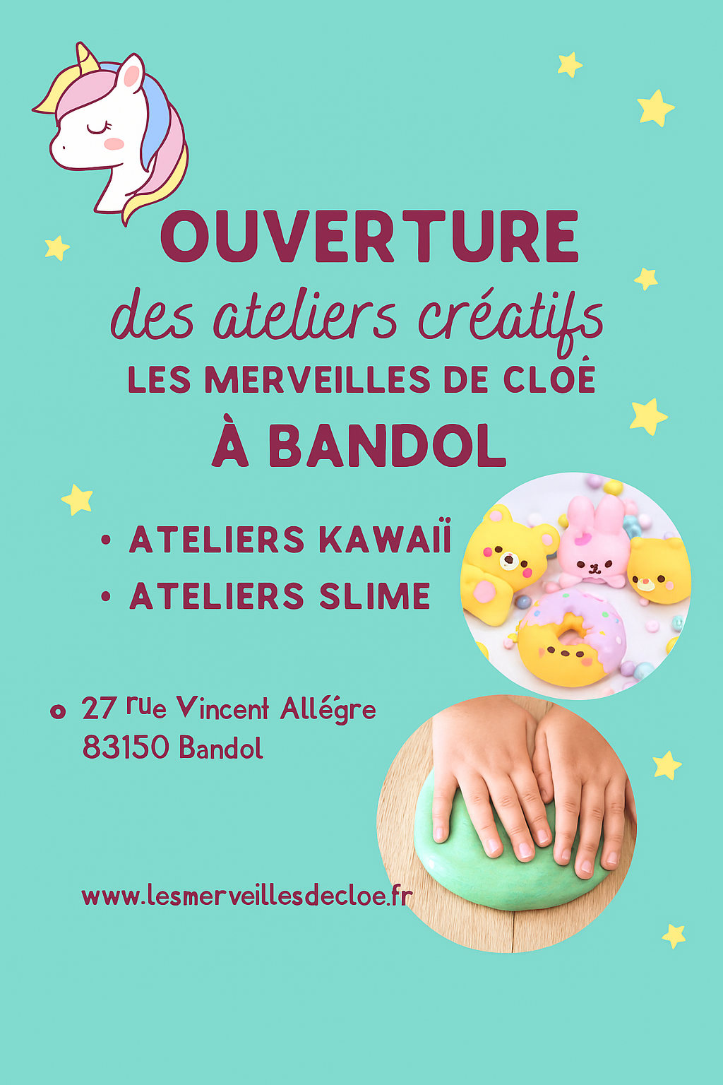 ouverture ateliers créatifs à Bandol : les merveilles de Cloé